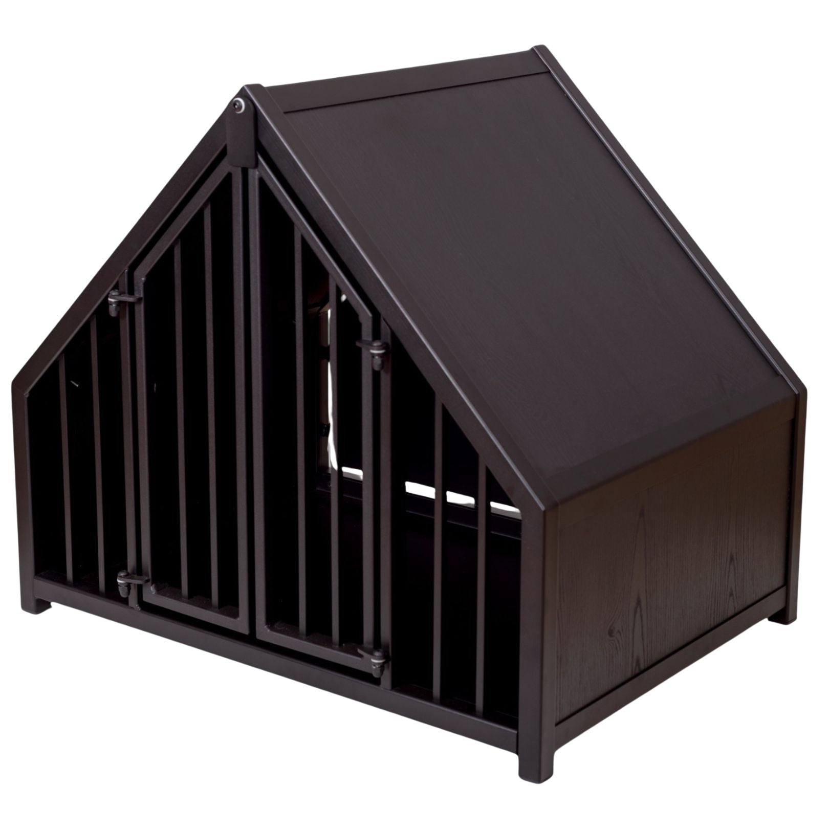 Luxe Hondenhuisje van Staal en Hout Zwart