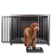 Stijlvolle Hondenbench met Melamine Top en Stalen Basis